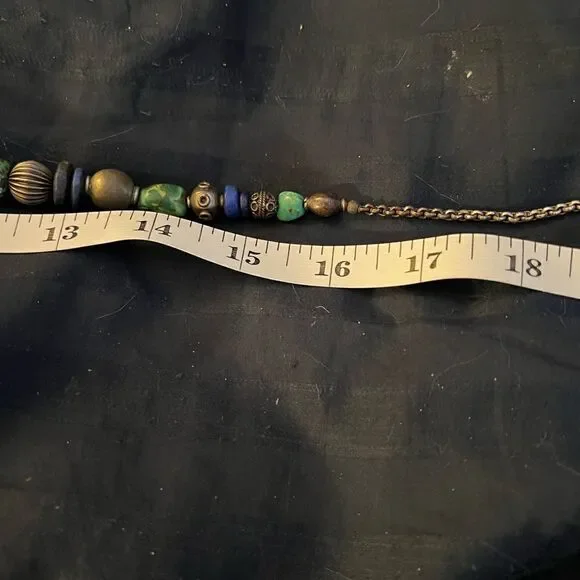 Sterling and semiprecious Nepalese necklace, handmade - Picture 5 of 7